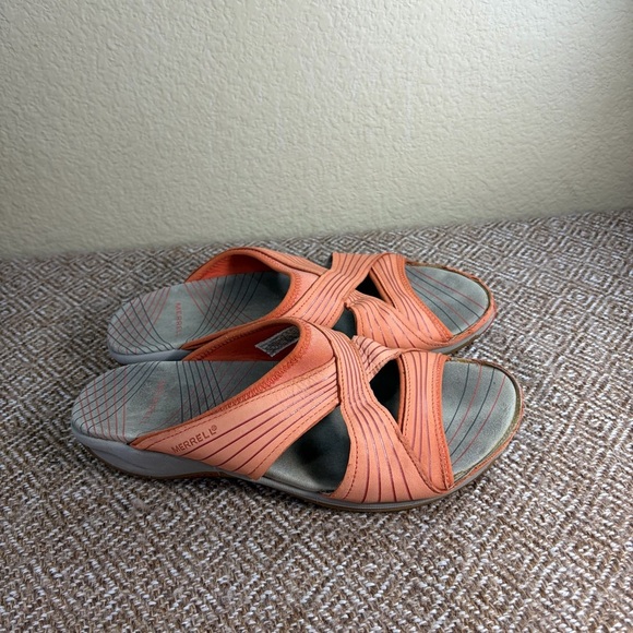 Merrell Sandals Womens Sz 9 Heather Copper Glaze Slide Open Toe Casual Comfy - Picture 1 of 8